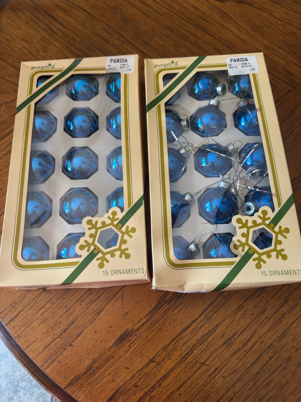 Blue Glass Holiday Ornaments - Set of 30